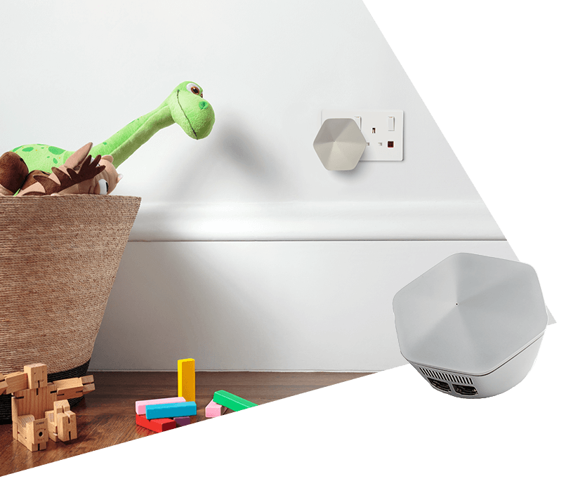 Plume Superpod plugged into childs toy room